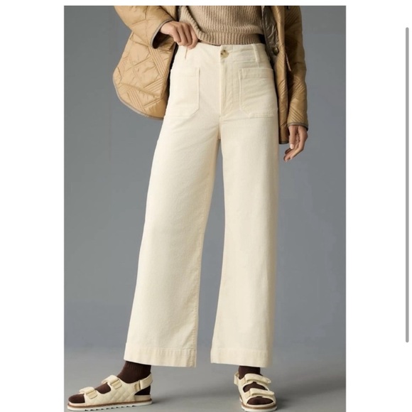 NWT Anthropologie Maeve Colette Crop Wide Leg Corduroy Pants - Picture 2 of 2